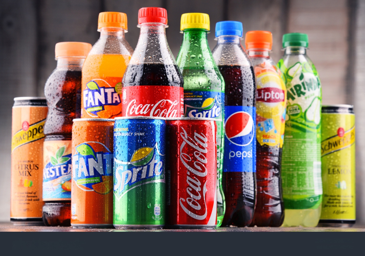 Beverages and soft drinks collection
